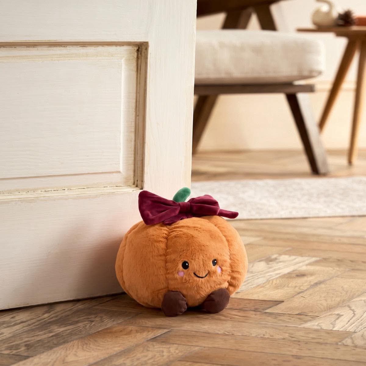 Pumpkin bow doorstop - orange