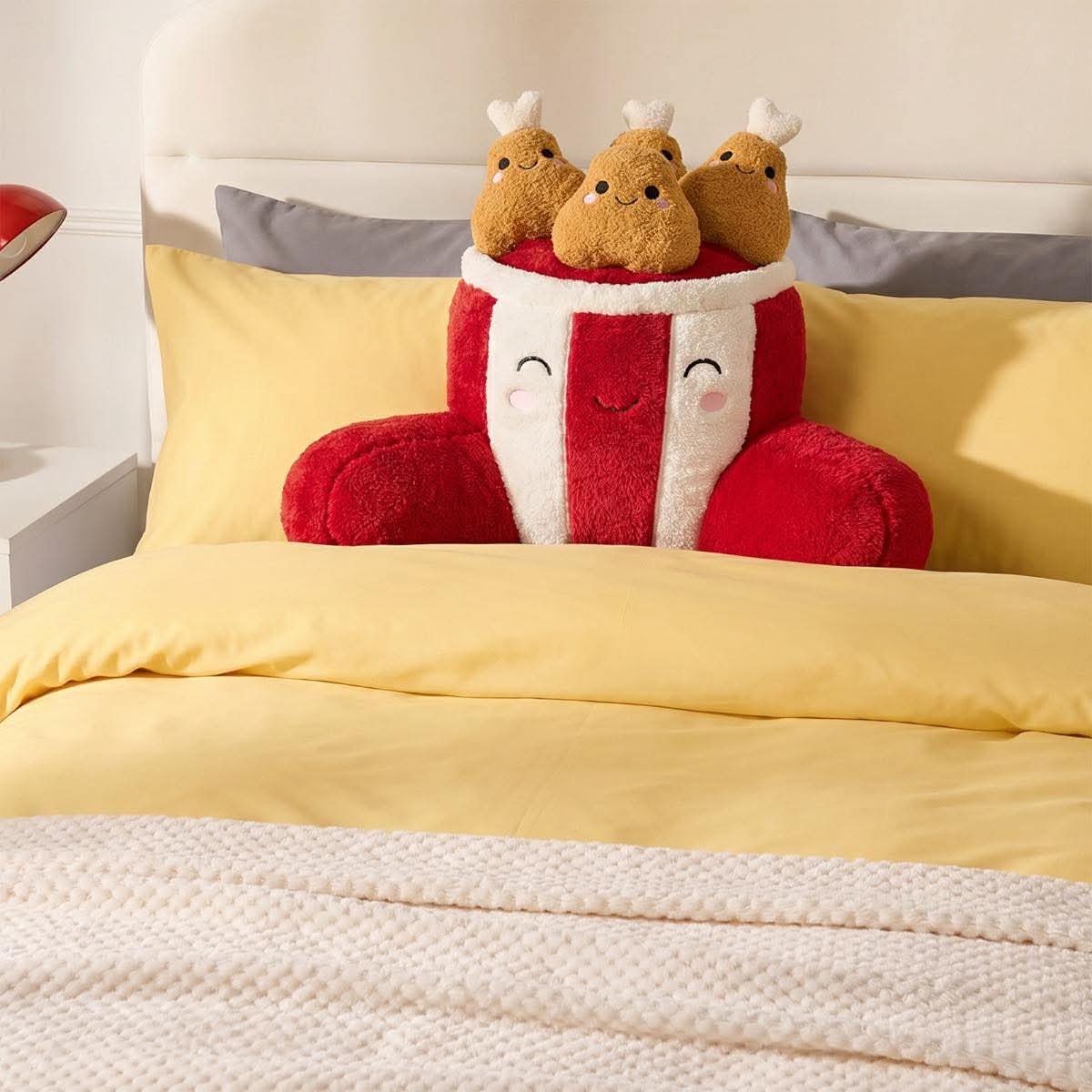 Krispy The Fried Chicken cuddle cushion - red