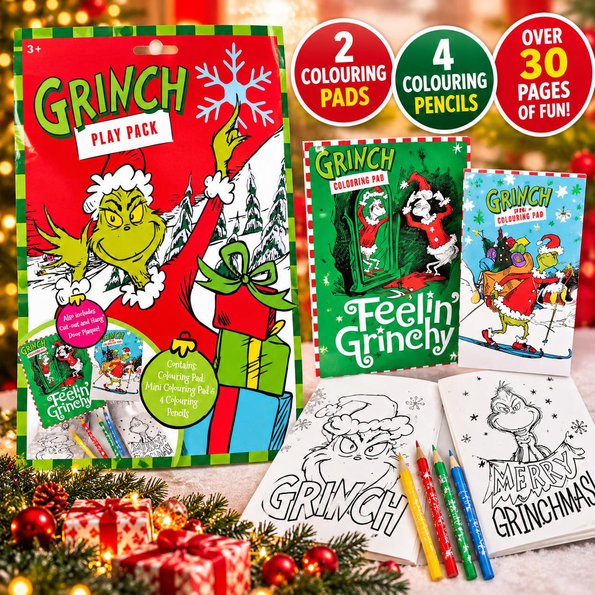 The Grinch colouring activity play pack