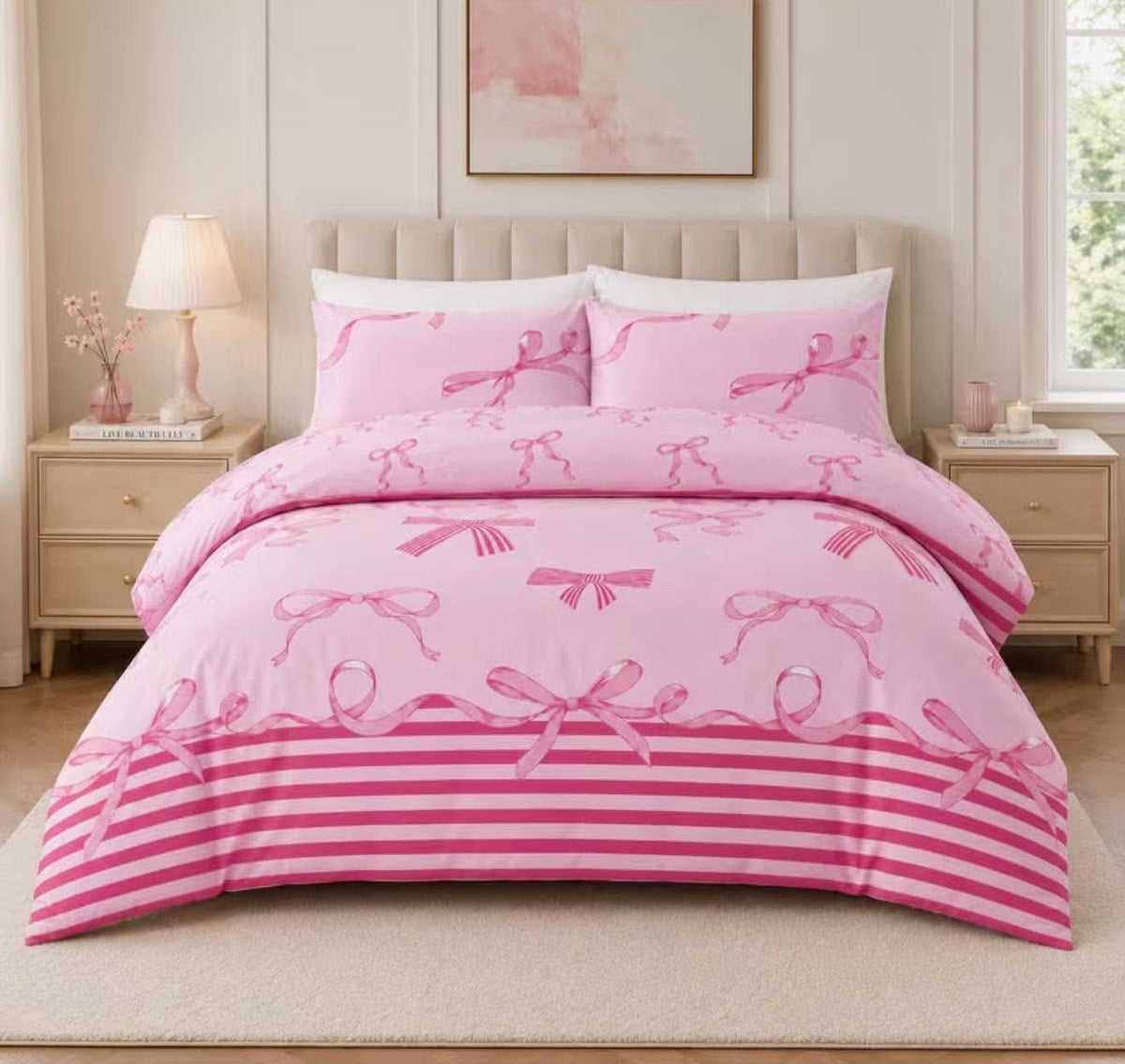 Bloom blends ribbon belle duvet cover set