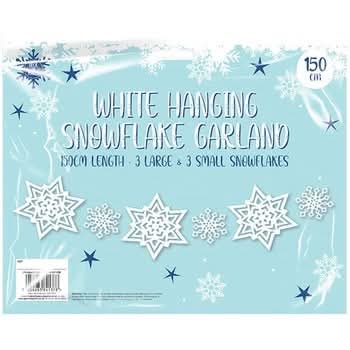 Christmas hanging 150cm snowflake garland