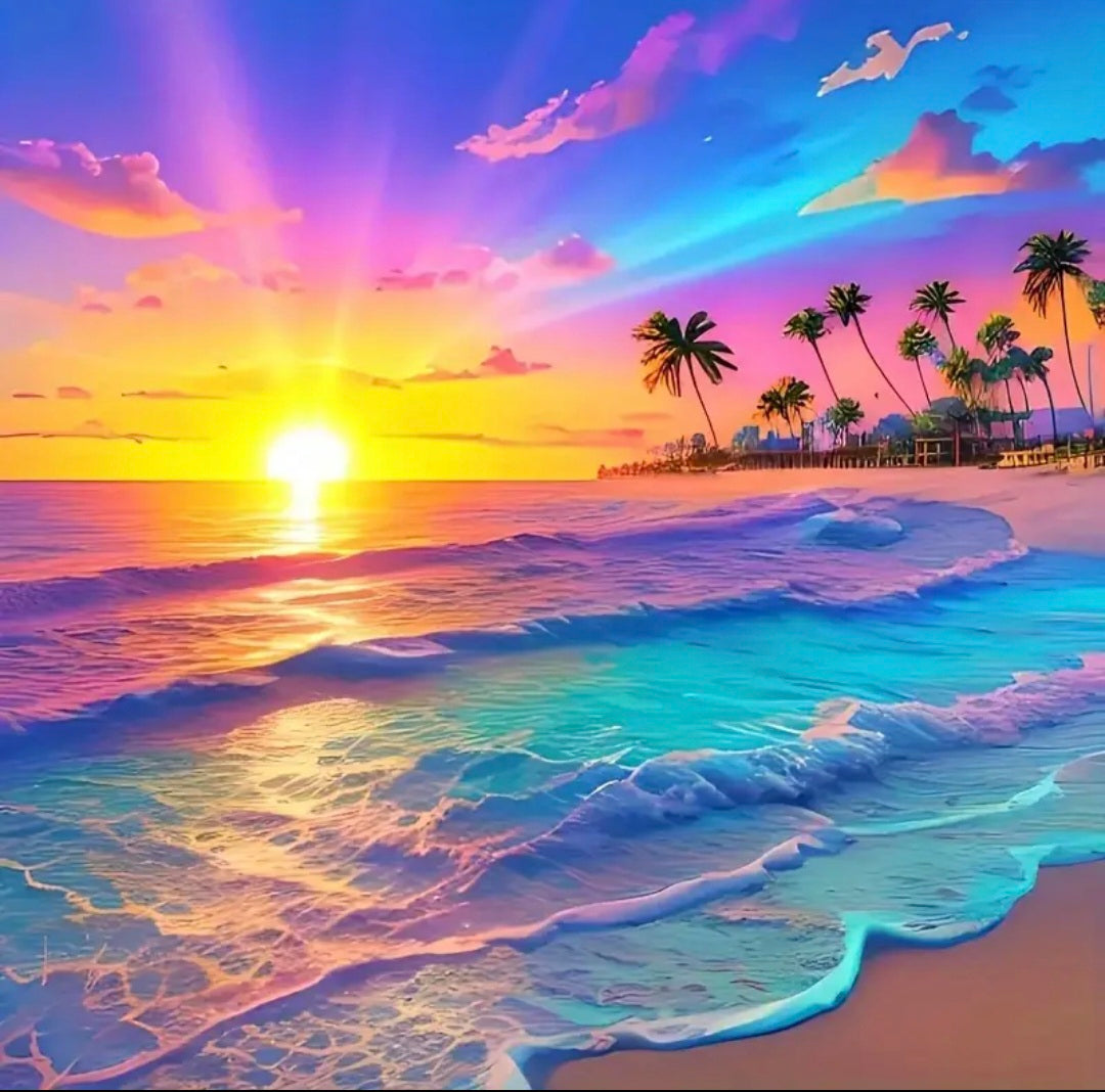 Sunset Beach Diamond Art