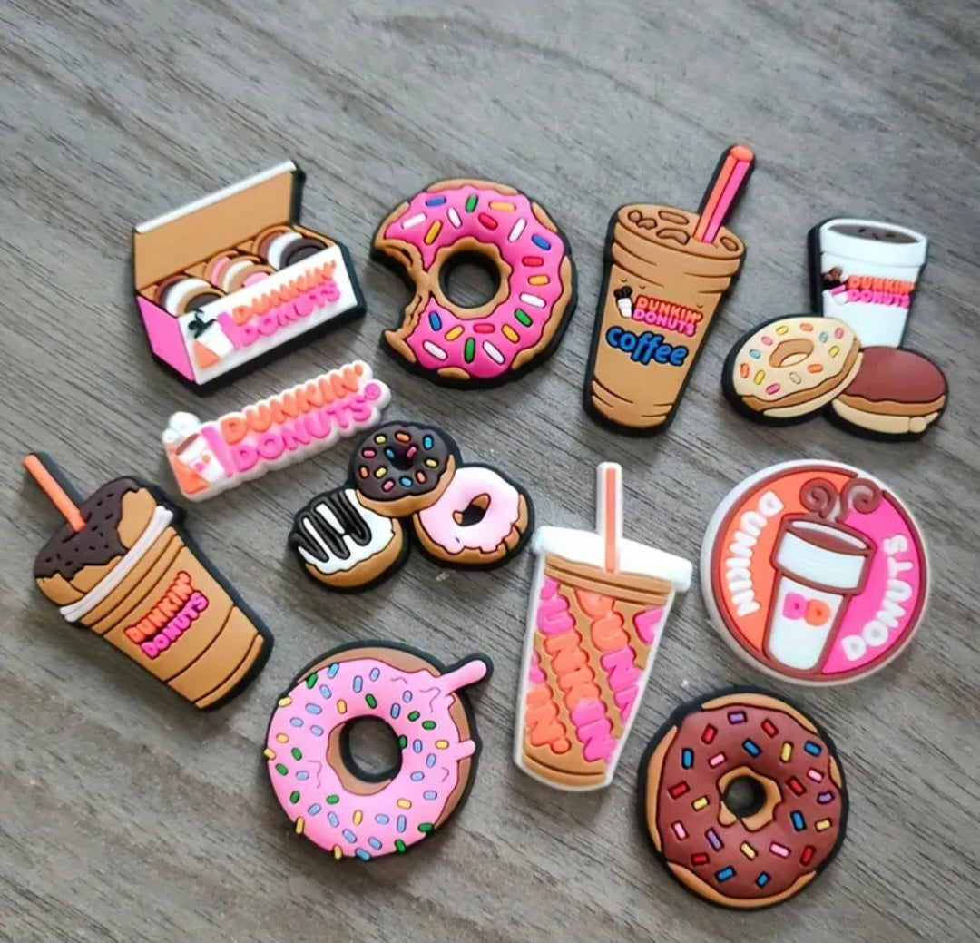 Vibrant 10Pcs Donut Shoe Chamrs