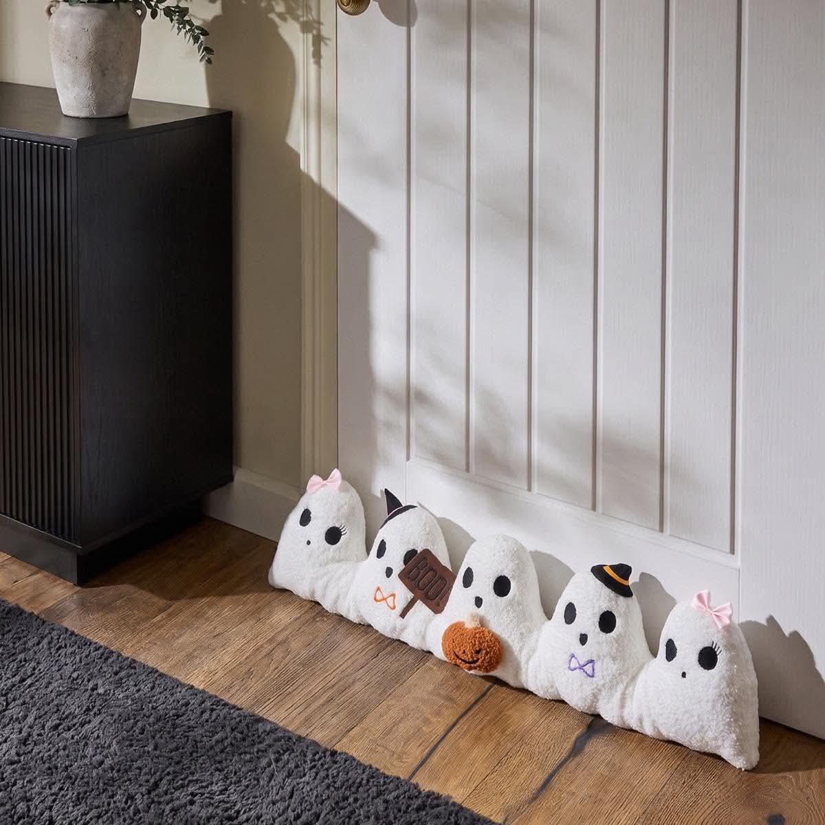Ghost family shaped draught excluder - cream