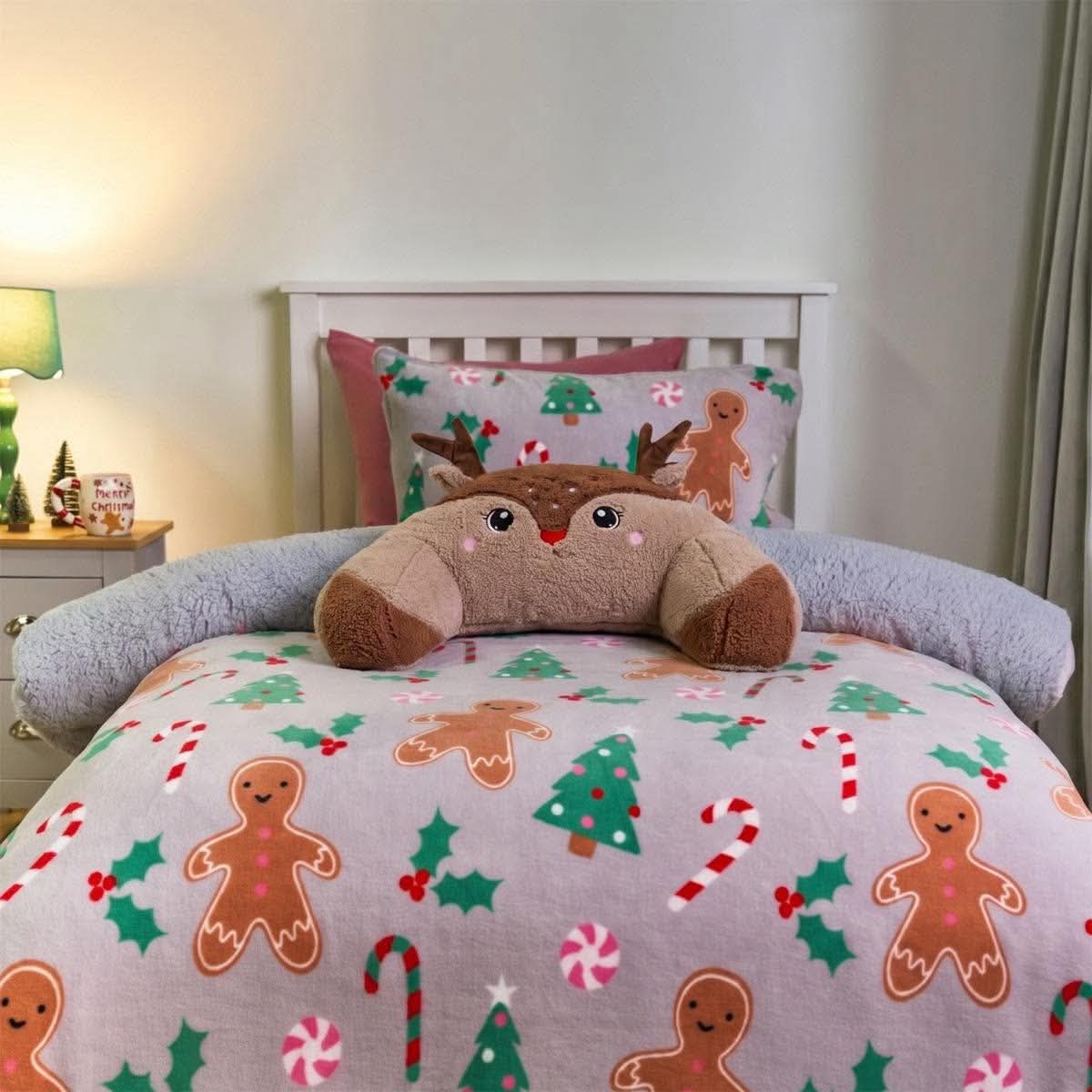 Reindeer cuddle cushion - brown