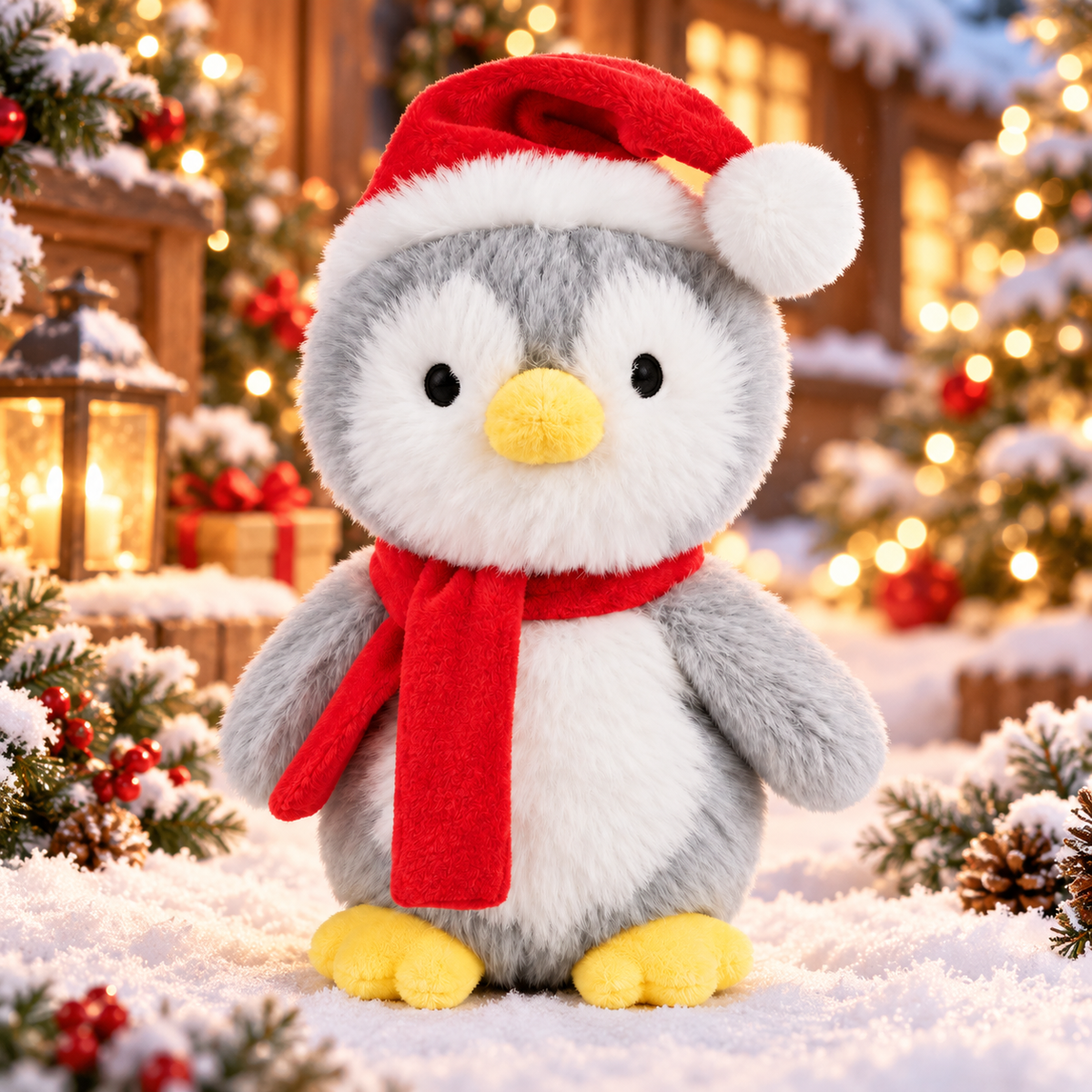 Christmas penguin plush soft toy