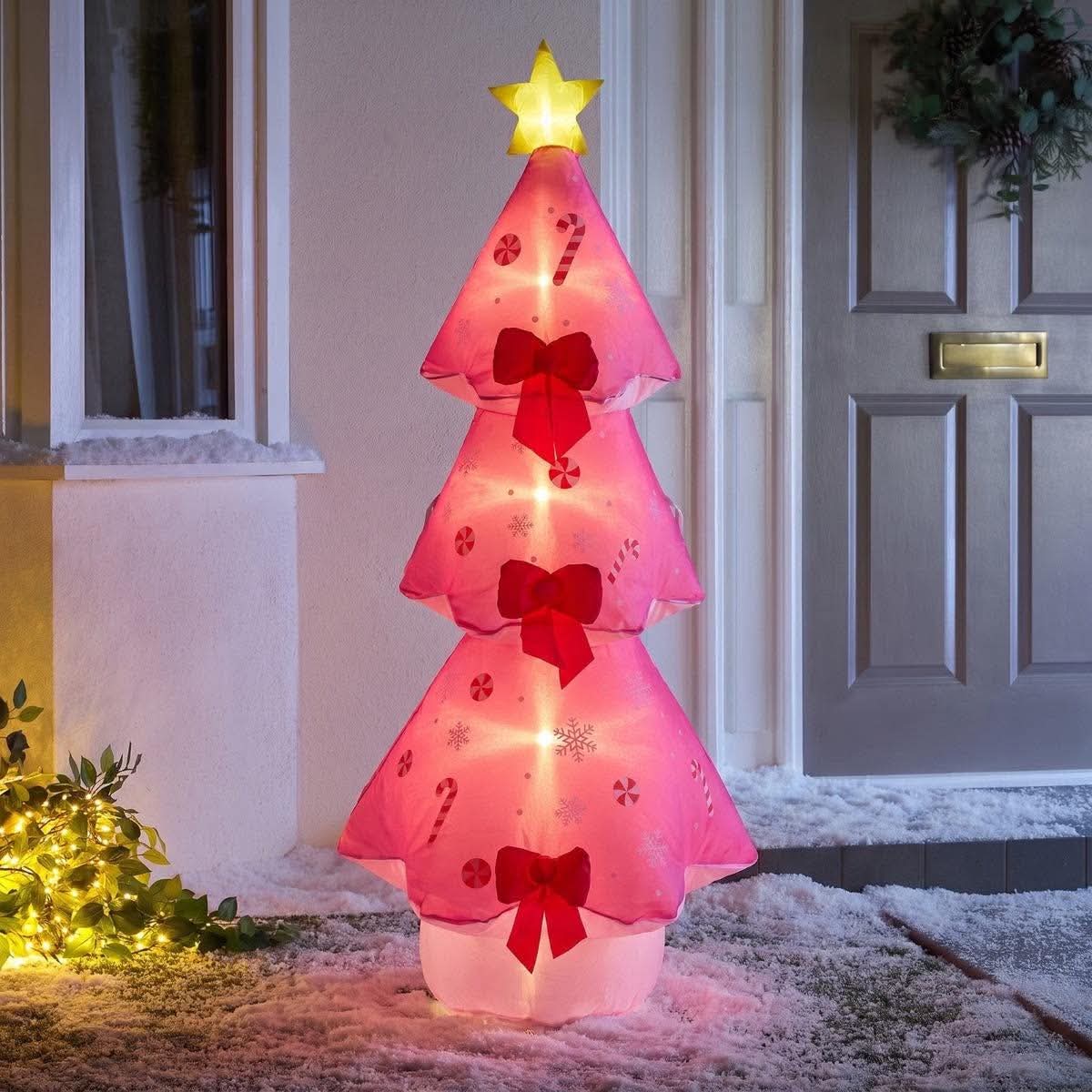 Indoor/outdoor inflatable christmas tree - hot pink