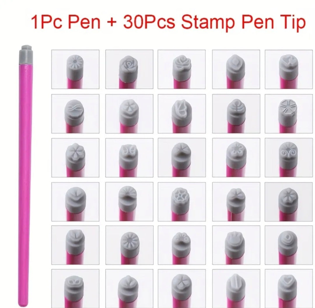 31pcs Professional Nail Art Stamping Pen Set