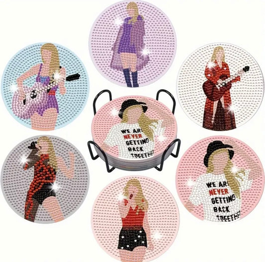 6pc Taylor swift Dimond art coasters