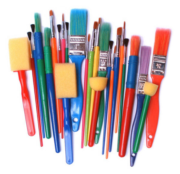 Pack Of 24 Assorted Dabber & Paint Brushes Set