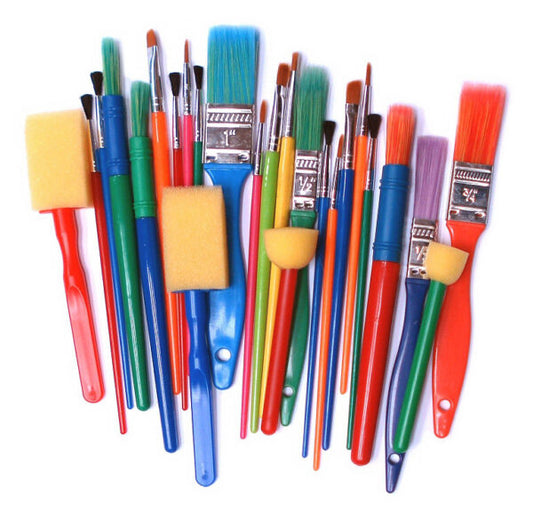 Pack Of 24 Assorted Dabber & Paint Brushes Set