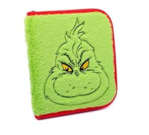 Official The Grinch Fluffy Green Zipped Stationery Case