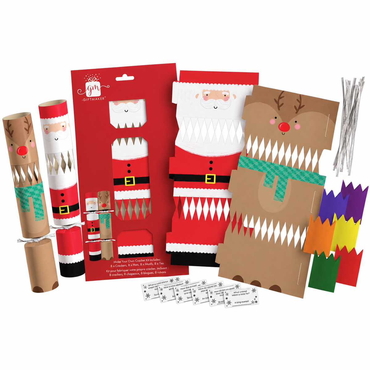 Santa & Rudolph - make your own christmas crackers