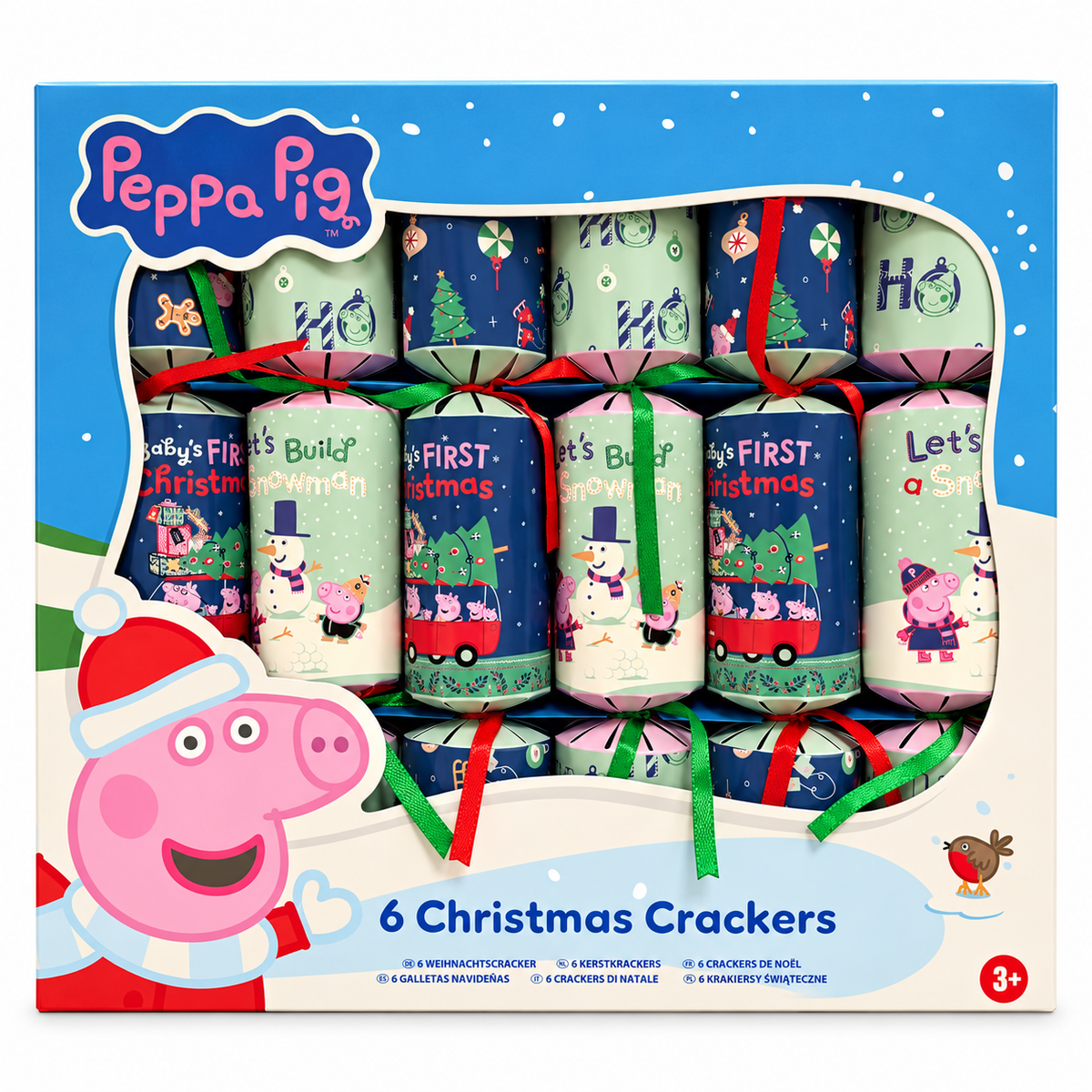 Peppa pig christmas crackers - pack of 6