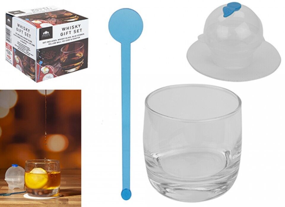 Whiskey glass & accessories gift set
