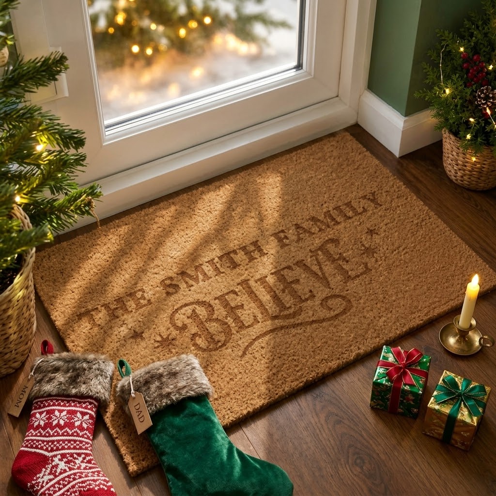 Personalised Believes rectangle indoor doormat