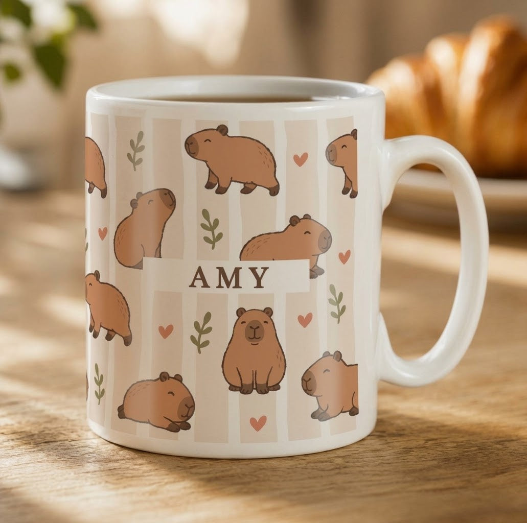 Personalised capybara mug