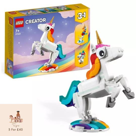 LEGO Creator 3 in 1 Magical Unicorn Toy Animal Playset