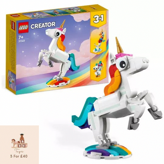 LEGO Creator 3 in 1 Magical Unicorn Toy Animal Playset