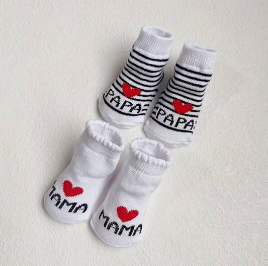 Two Pairs  Love Dad and Mom Socks