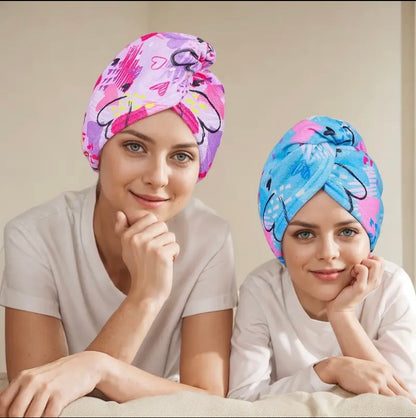 Pack of 3 kids quick dry microfibre hair towel wrap