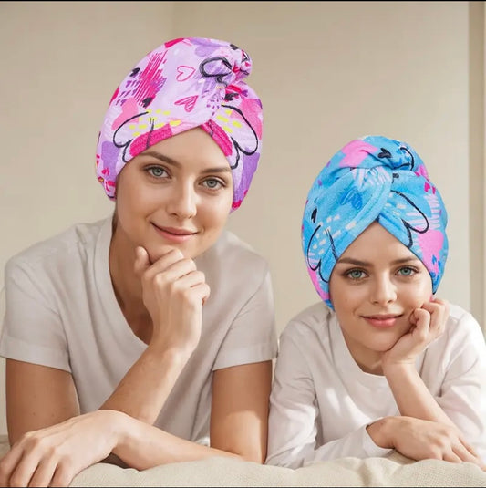 Pack of 3 kids quick dry microfibre hair towel wrap
