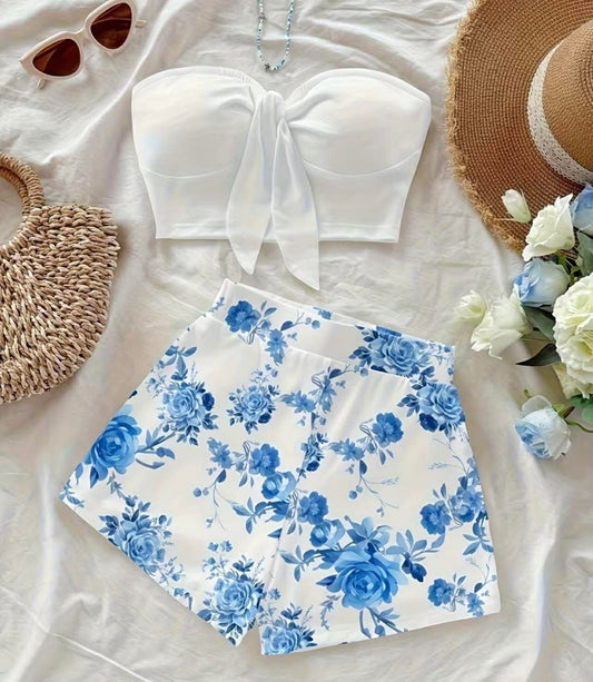 Floral Print 2Pc Summer Short Set