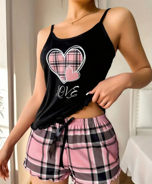 Ladies heart pyjamas