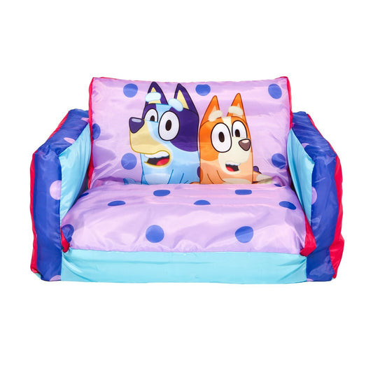 Official Bluey and Bingo 2 in 1 Inflatable Flip Out Mini Sofa and Chair Lounger