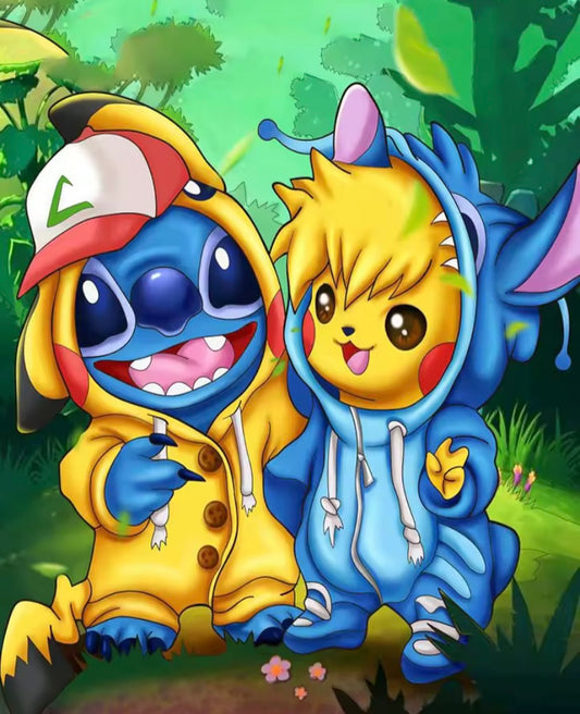 Stitch and Pikachu Dimond art