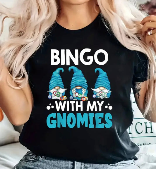 Women's Bingo with My Gnomies Graphic T-Shirt