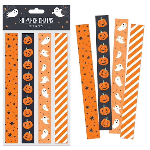Halloween Paper Chain Decorations - 80 Pack