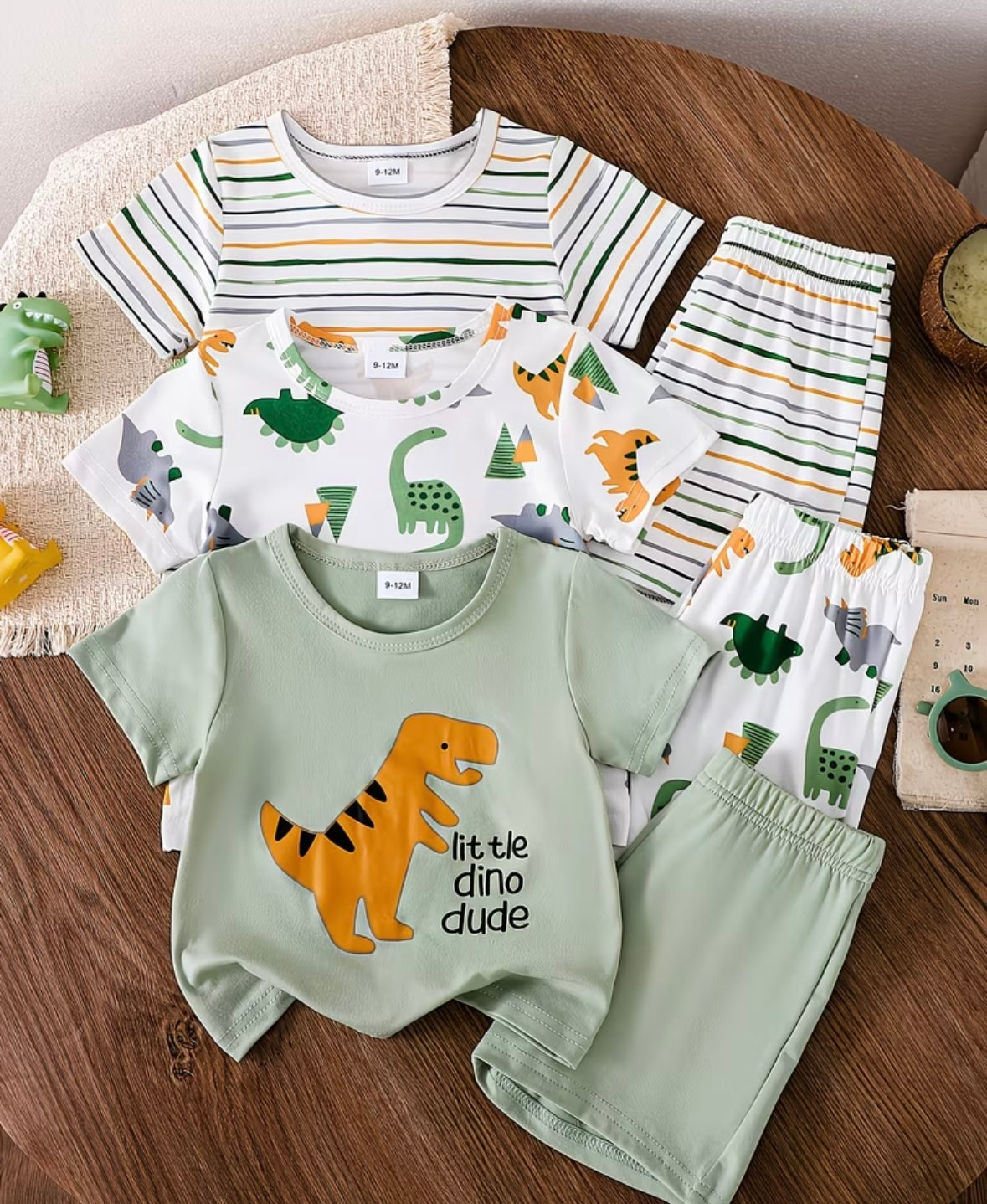 Dinosaur 6pcs shorts and tshirt set