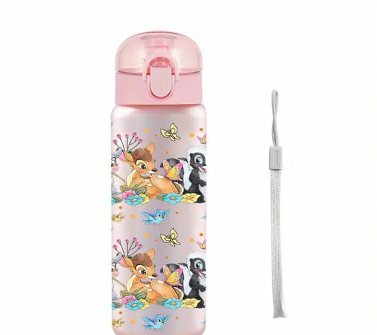 Bambi with flowers and butterfly 26oz water bottle
