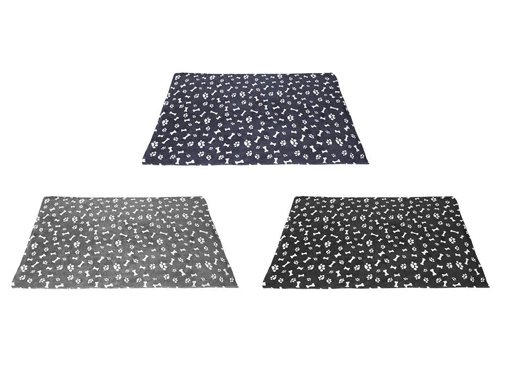 Crufts Pet Fleece Dog Blanket with Paw Print Design