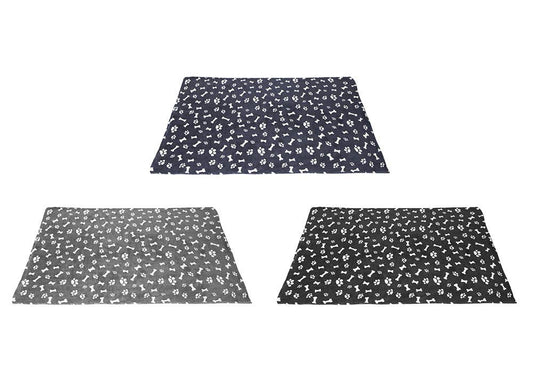 Crufts Pet Fleece Dog Blanket with Paw Print Design