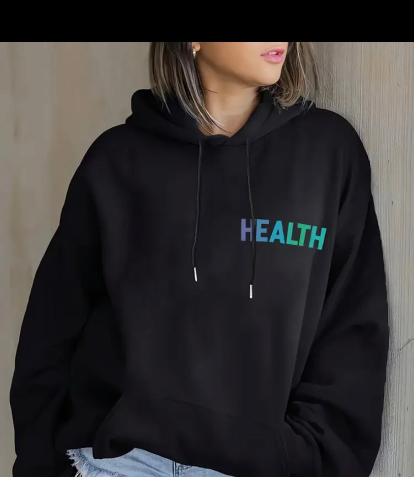 Womens Casual Printed Graphic Hoodie mental health