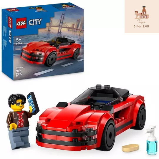 LEGO City Red Sports Car, Toy Supercar Vehicle Set