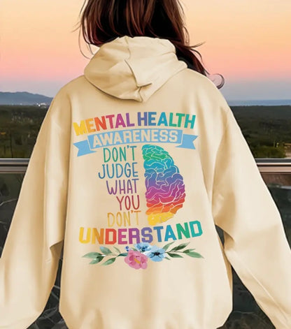 Womens Casual Printed Graphic Hoodie mental health