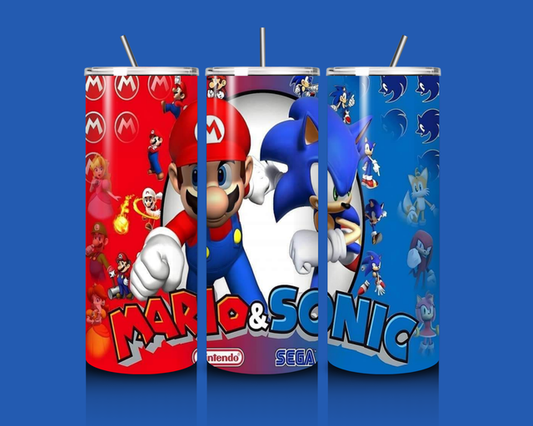 Sonic & Mario 20oz tumbler
