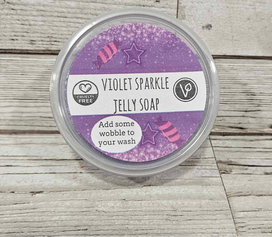 Violet Sparkle Jelly Soap- 100g Pot