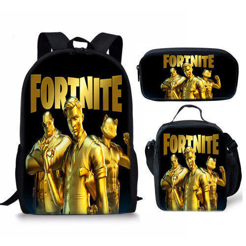 Fortnight gold 3pc backpack set