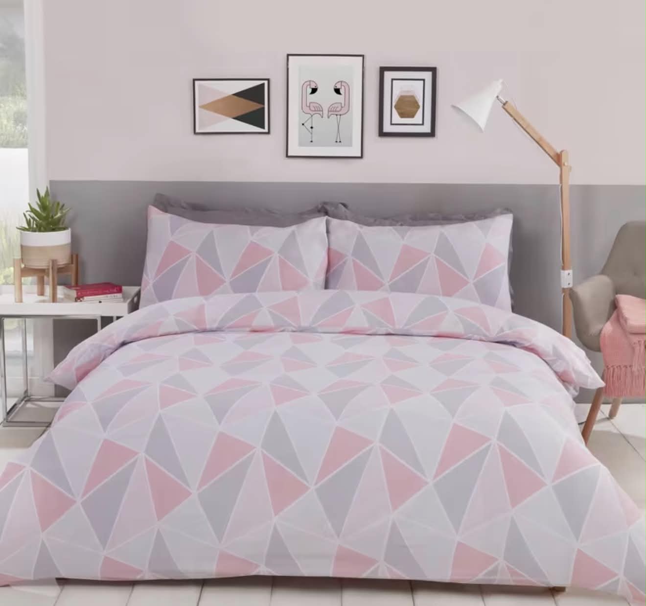 Geometric Bedding Set - Pink
