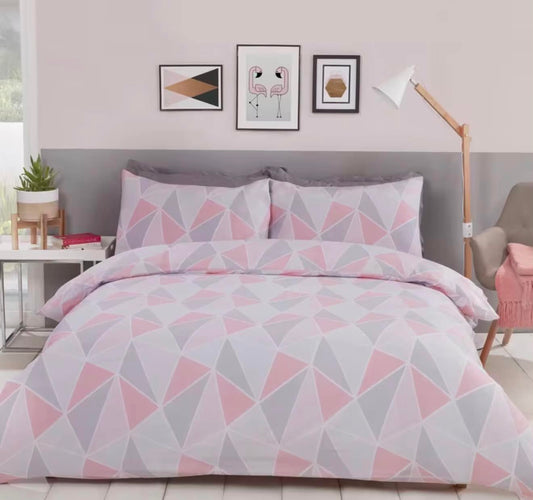 Geometric Bedding Set - Pink