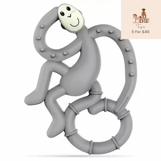 Matchstick Monkey Mini Monkey Teether - Grey