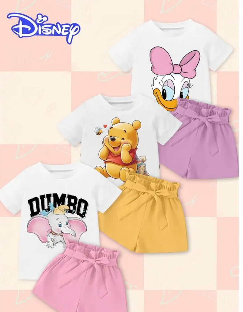 Set of 6 Disney top and shorts