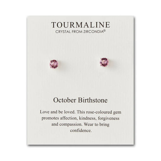 October (Tourmaline) Birthstone Earrings