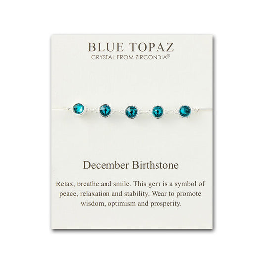December Birthstone Bracelet Created with Blue Topaz Zircondia