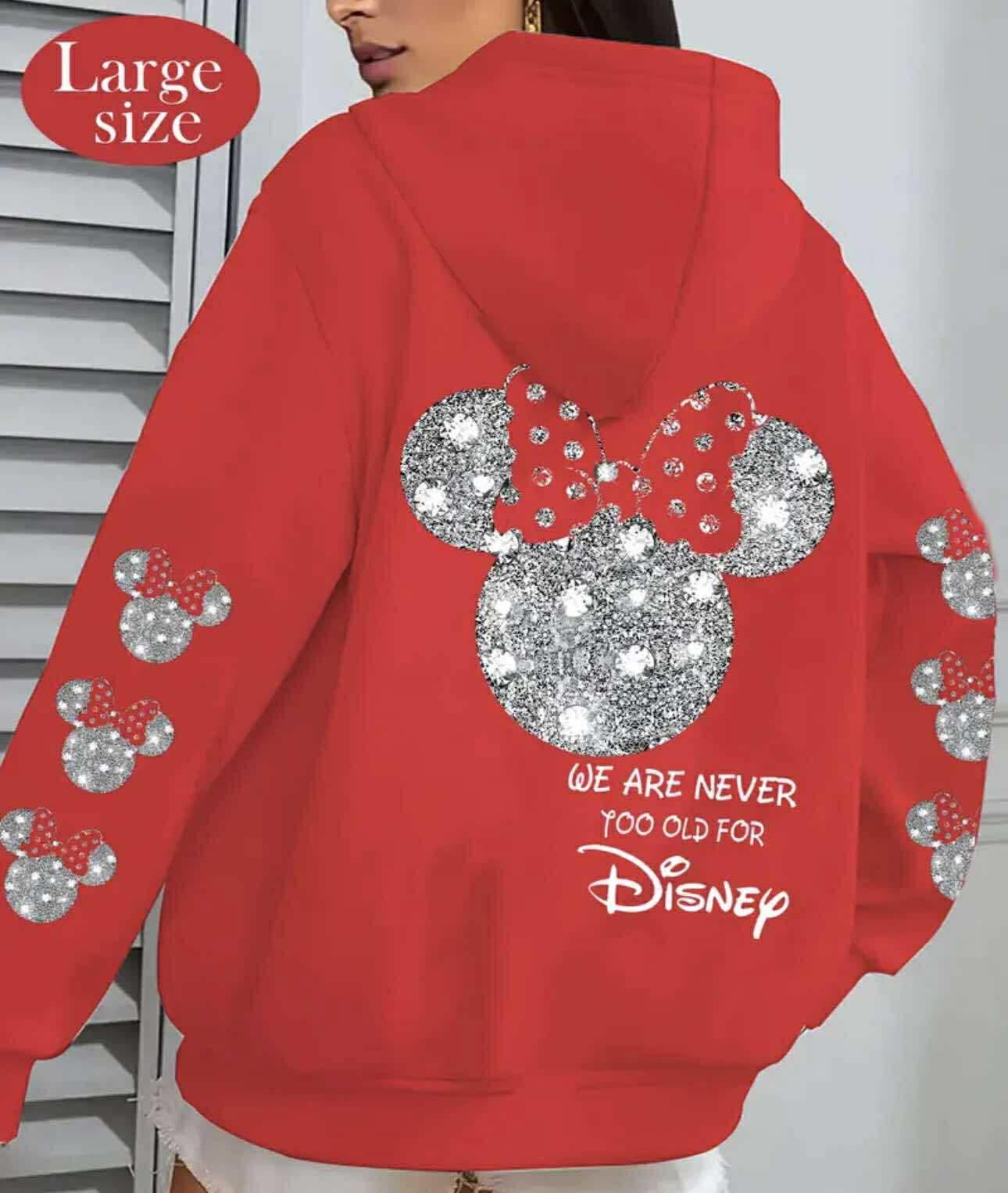 Plus Size Women'S Disney Minnie Mouse Zip-Up Hoodie