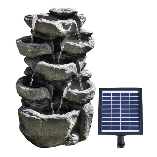 Rock Solar Water Feature Outdoor With LED